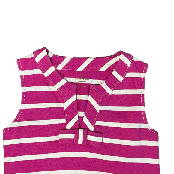 Kate Spade Dress Sm Tropez Rio Stripe Bow Nocked‎ Neck Shift Sleeveless Pockets - Picture 2 of 11